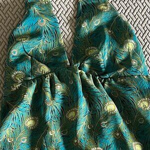 Peacock print halter dress size 6